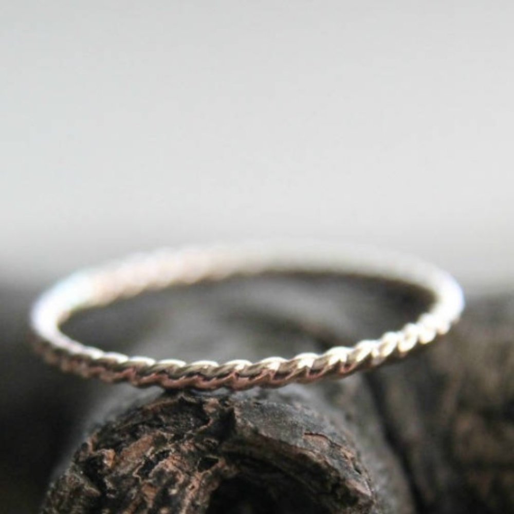 Hand Crafted Twisted Silver Band Ring